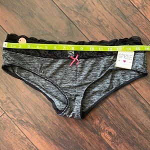 Black lace and gray Spree Intimates panties